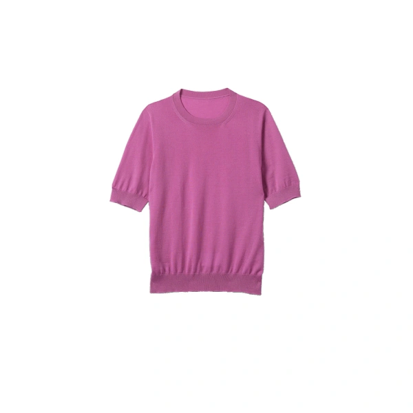 Johnstons of Elgin Honor Pink Superfine Cashmere T-Shirt | T-shirts | Coveti