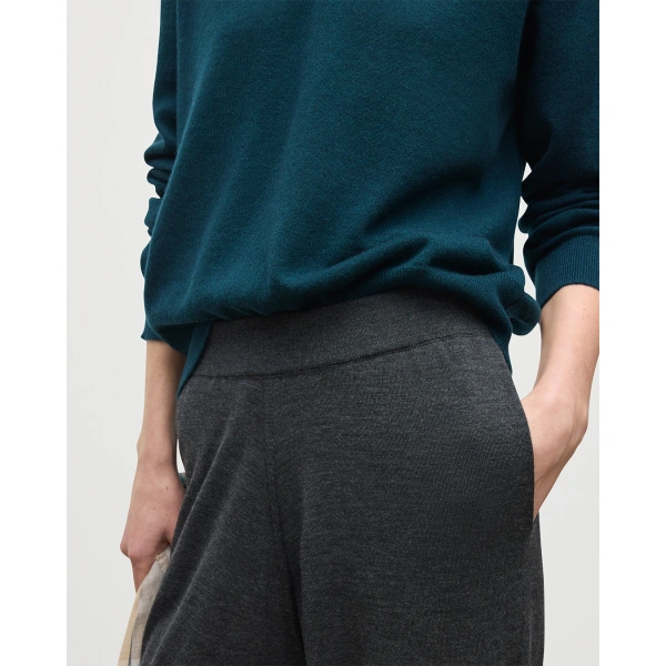 Johnstons of Elgin Ina Dark Grey Merino Trousers