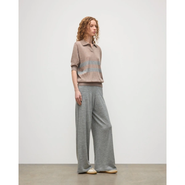 Johnstons of Elgin Ina Grey Merino Trousers