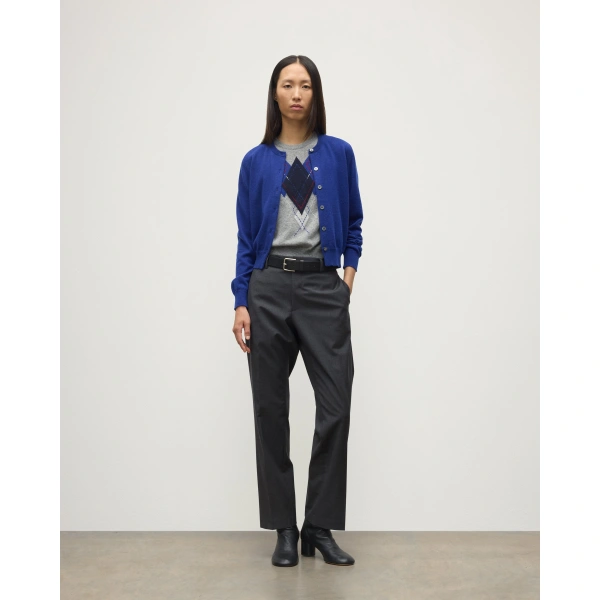Johnstons of Elgin Iris Blue Classic Cashmere Cardigan