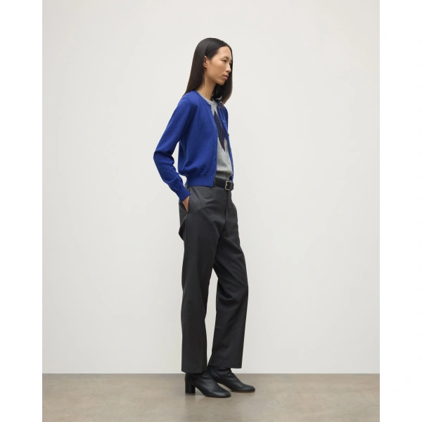 Johnstons of Elgin Iris Blue Classic Cashmere Cardigan