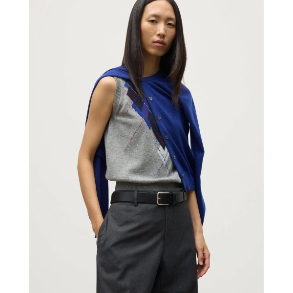 Johnstons of Elgin Iris Blue Classic Cashmere Cardigan