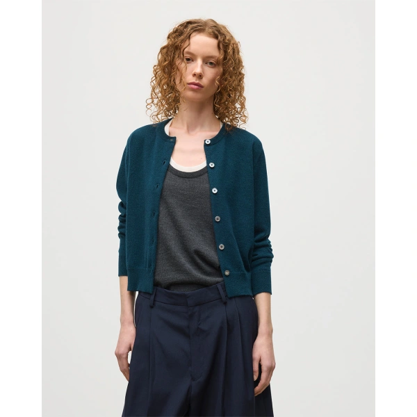 Johnstons of Elgin Iris Bottle Green Classic Cashmere Cardigan