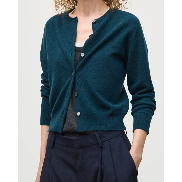 Johnstons of Elgin Iris Bottle Green Classic Cashmere Cardigan