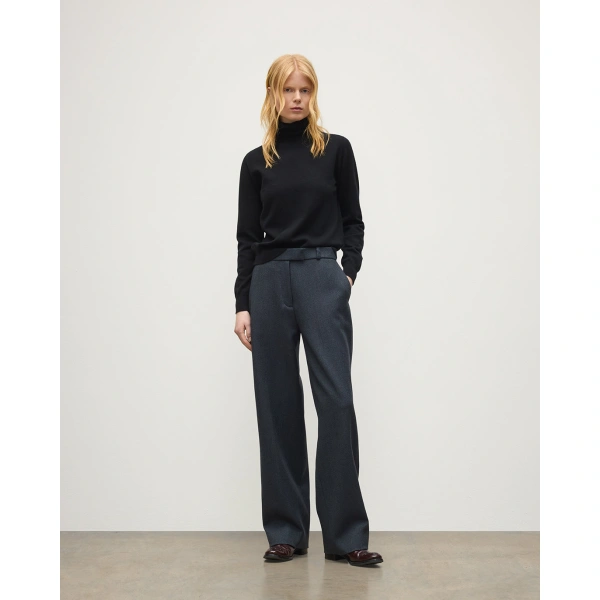 Johnstons of Elgin Iris Classic Black Roll Neck Cashmere Jumper