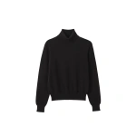 Johnstons of Elgin Iris Classic Black Roll Neck Cashmere Jumper | Sweaters | Coveti