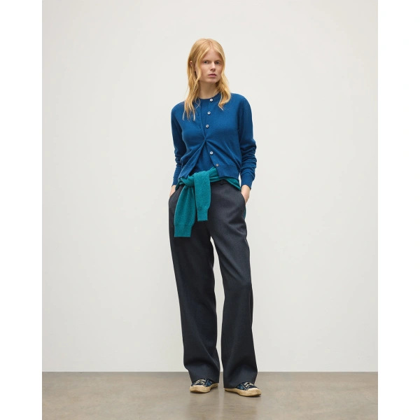 Johnstons of Elgin Iris Classic Blue Cashmere Cardigan