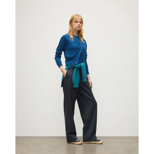 Johnstons of Elgin Iris Classic Blue Cashmere Cardigan