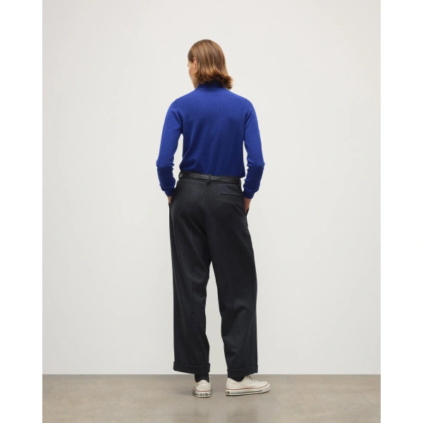 Johnstons of Elgin Iris Classic Blue Roll Neck Cashmere Jumper