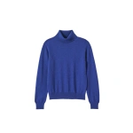 Johnstons of Elgin Iris Classic Blue Roll Neck Cashmere Jumper | Sweaters | Coveti