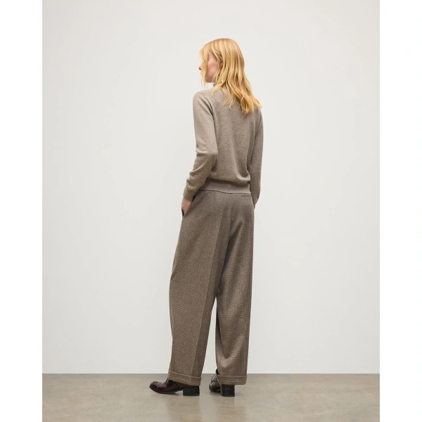 Johnstons of Elgin Iris Classic Light Brown Roll Neck Cashmere Jumper