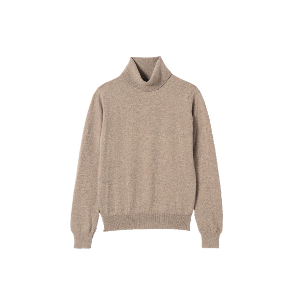 Iris Classic Light Brown Roll Neck Cashmere Jumper