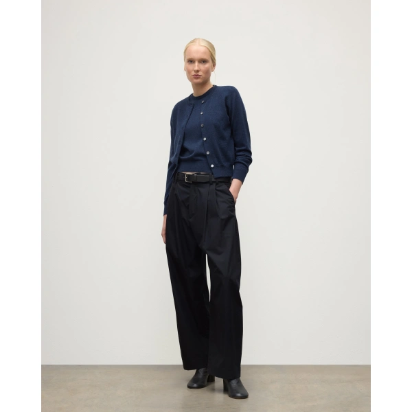 Johnstons of Elgin Iris Classic Navy Cashmere Cardigan