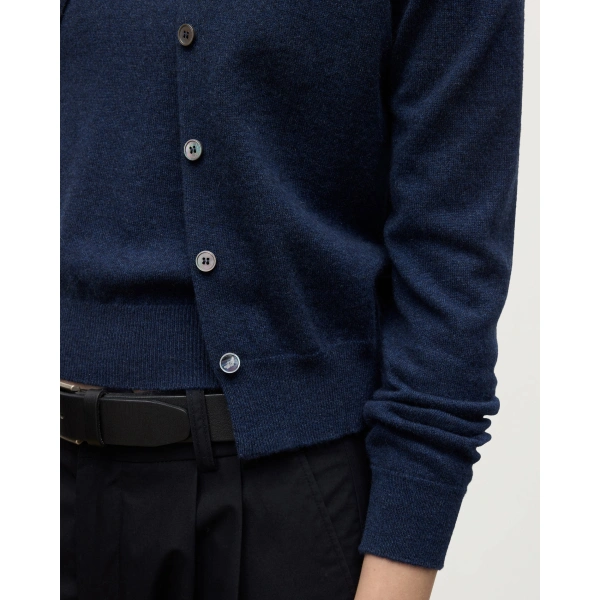 Johnstons of Elgin Iris Classic Navy Cashmere Cardigan