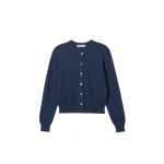 Johnstons of Elgin Iris Classic Navy Cashmere Cardigan | Cardigan | Coveti