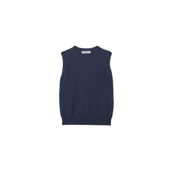 Johnstons of Elgin Iris Classic Navy Cashmere Tank | Sleeveless | Coveti