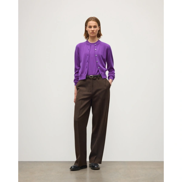 Johnstons of Elgin Iris Classic Purple Cashmere Cardigan