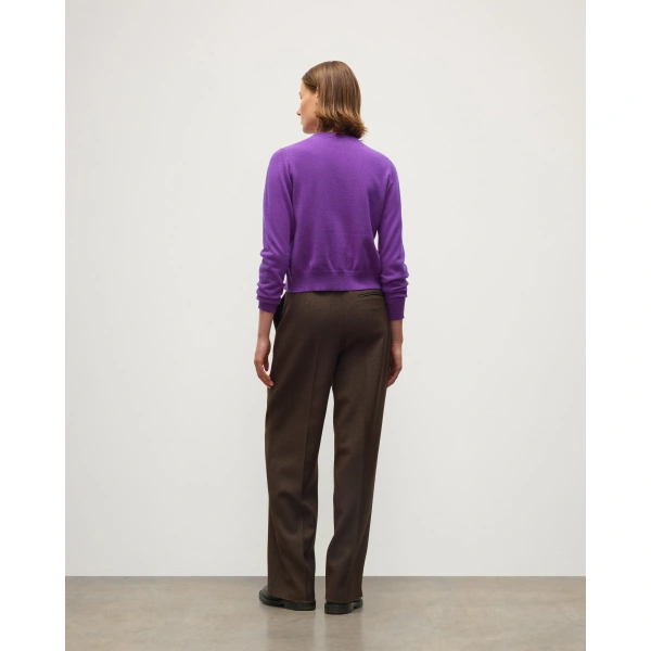 Johnstons of Elgin Iris Classic Purple Cashmere Cardigan