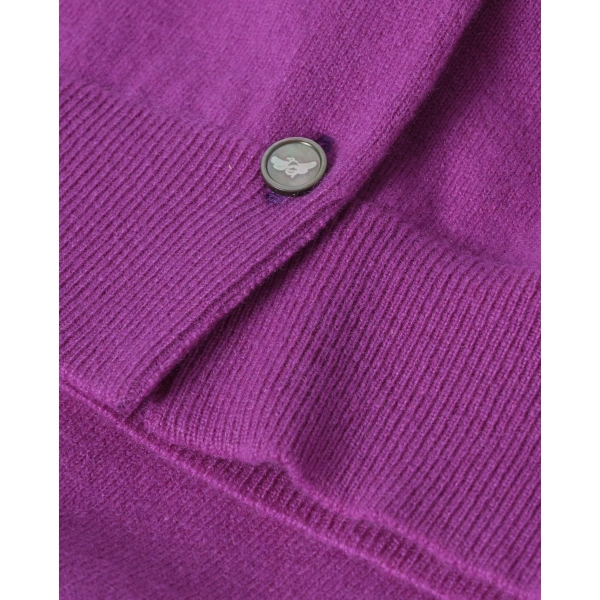 Johnstons of Elgin Iris Classic Purple Cashmere Cardigan