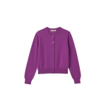 Johnstons of Elgin Iris Classic Purple Cashmere Cardigan | Cardigan | Coveti