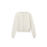 Johnstons of Elgin Iris Classic White Cashmere Cardigan | Cardigan | Coveti