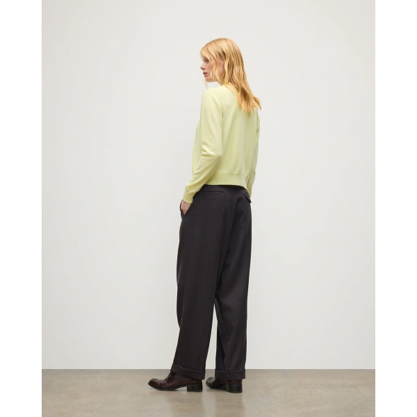 Johnstons of Elgin Iris Classic Yellow Cashmere Cardigan