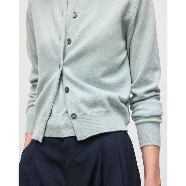 Johnstons of Elgin Iris Light Green Classic Cashmere Cardigan