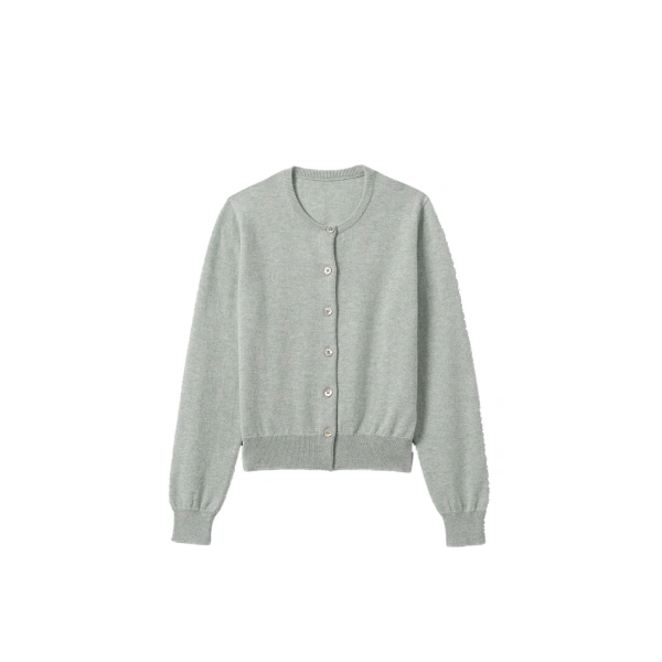 Johnstons of Elgin Iris Light Green Classic Cashmere Cardigan | Cardigan | Coveti