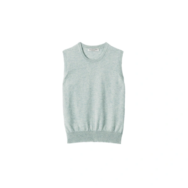 Johnstons of Elgin Iris Light Green Classic Cashmere Tank | Sleeveless | Coveti