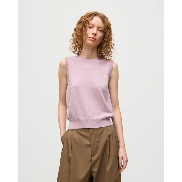 Johnstons of Elgin Iris Light Pink Classic Cashmere Tank