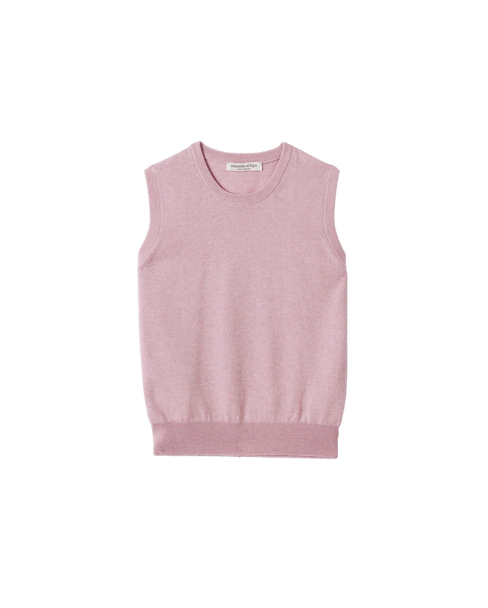Johnstons of Elgin Iris Light Pink Classic Cashmere Tank Johnstons of Elgin Iris Light Pink Classic Cashmere Tank | Sleeveless | Coveti