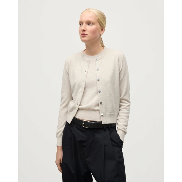 Johnstons of Elgin Iris Natural Classic Cashmere Cardigan