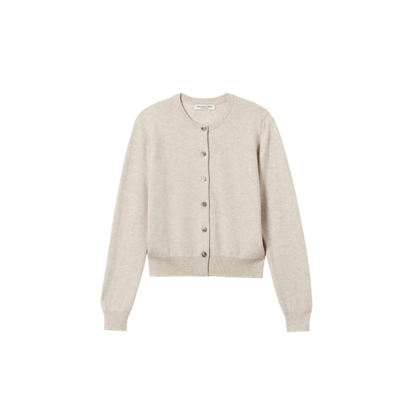 Johnstons of Elgin Iris Natural Classic Cashmere Cardigan | Cardigan | Coveti