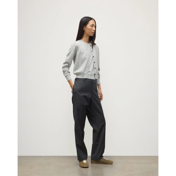 Johnstons of Elgin Iris Pale Grey Classic Cashmere Cardigan