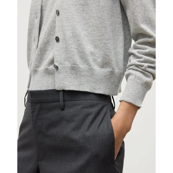 Johnstons of Elgin Iris Pale Grey Classic Cashmere Cardigan