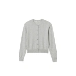 Johnstons of Elgin Iris Pale Grey Classic Cashmere Cardigan | Cardigan | Coveti