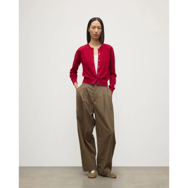 Johnstons of Elgin Iris Red Classic Cashmere Cardigan