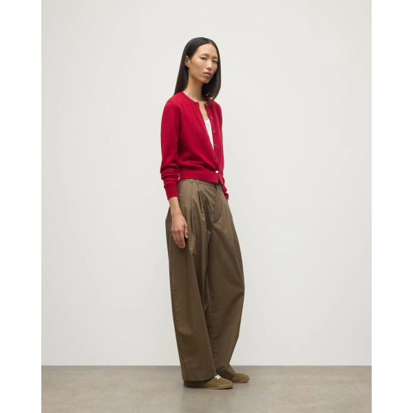 Johnstons of Elgin Iris Red Classic Cashmere Cardigan