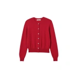 Johnstons of Elgin Iris Red Classic Cashmere Cardigan | Cardigan | Coveti