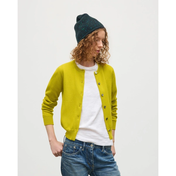 Johnstons of Elgin Iris Yellow Classic Cashmere Cardigan