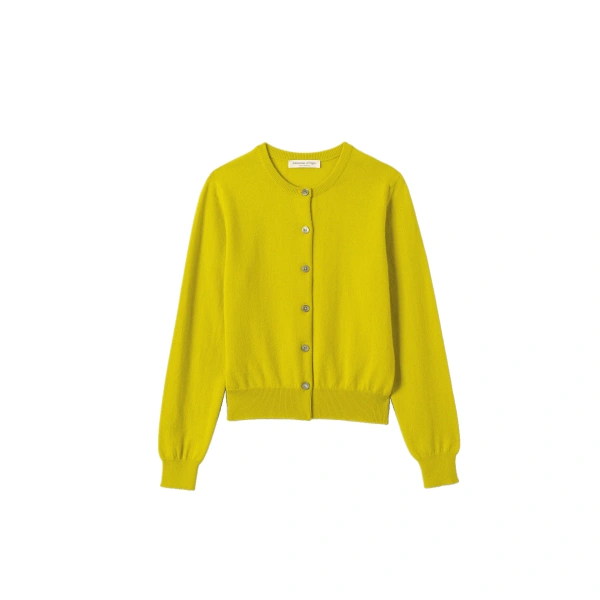 Iris Yellow Classic Cashmere Cardigan