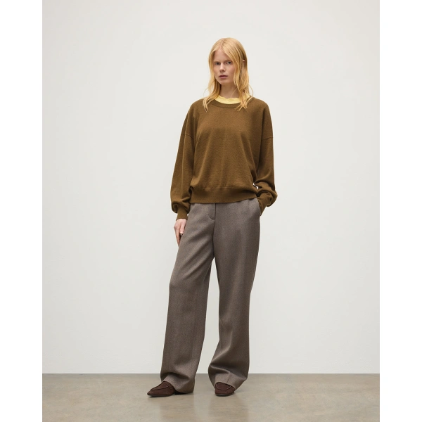 Johnstons of Elgin Jessie Back Split Green Cashmere Jumper