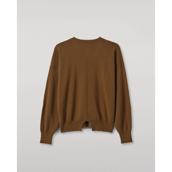 Johnstons of Elgin Jessie Back Split Green Cashmere Jumper