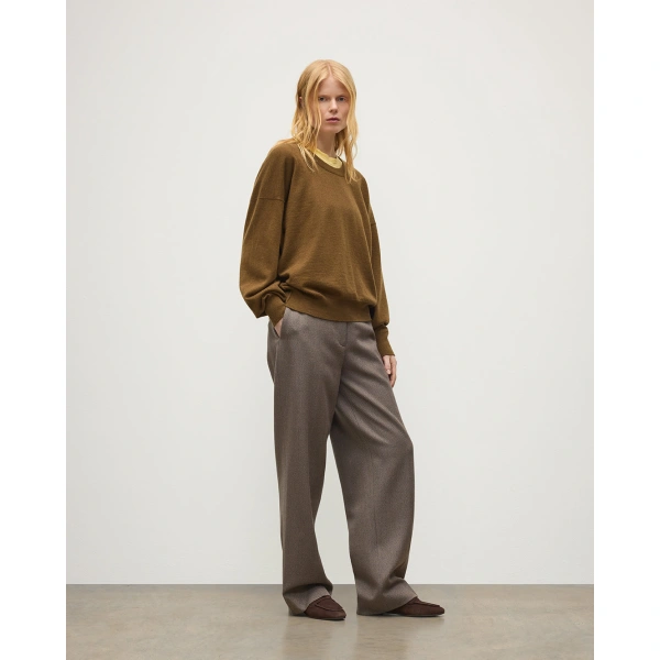 Johnstons of Elgin Jessie Back Split Green Cashmere Jumper