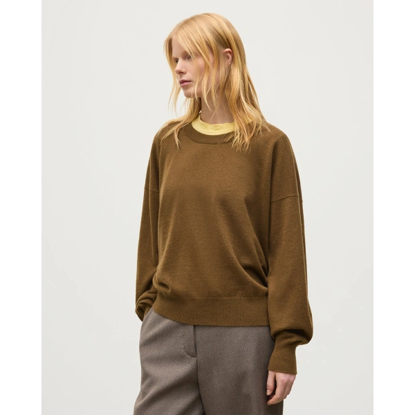 Johnstons of Elgin Jessie Back Split Green Cashmere Jumper