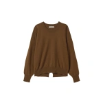 Johnstons of Elgin Jessie Back Split Green Cashmere Jumper | Sweaters | Coveti