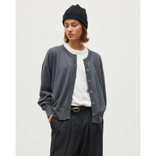 Johnstons of Elgin Jessie Grey Cashmere Cardigan