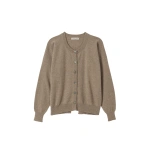 Johnstons of Elgin Jessie Light Brown Cashmere Cardigan | Cardigan | Coveti