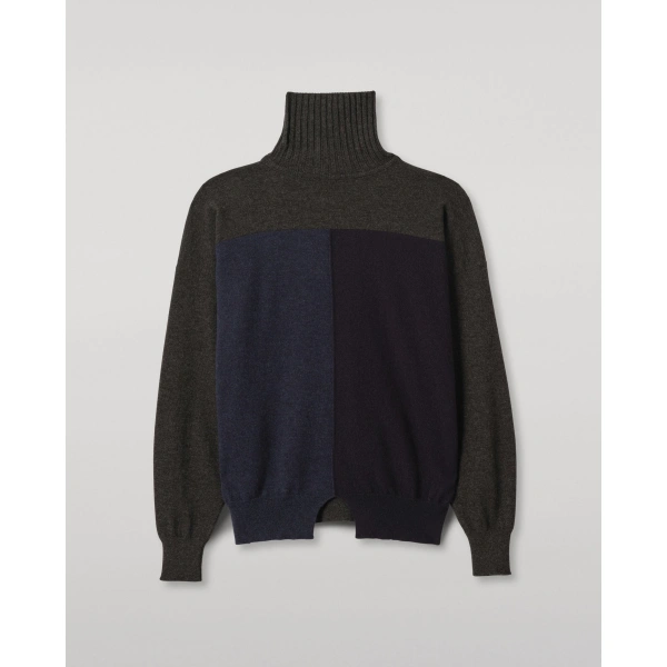 Johnstons of Elgin Jessie Roll Neck Charcoal Cashmere Jumper