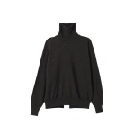 Johnstons of Elgin Jessie Roll Neck Charcoal Cashmere Jumper | Sweaters | Coveti
